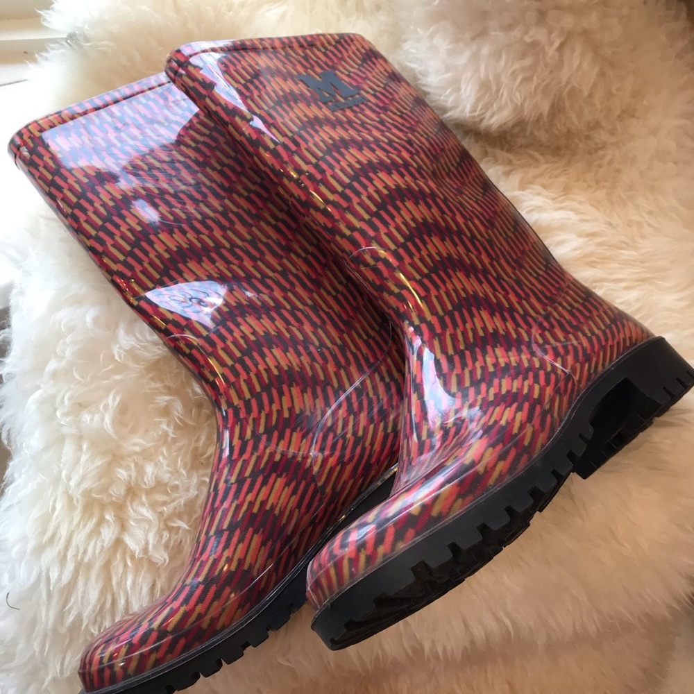M by MISSONI Fire Stitch Rubber Rain Boots 36 - Picture 4 of 8